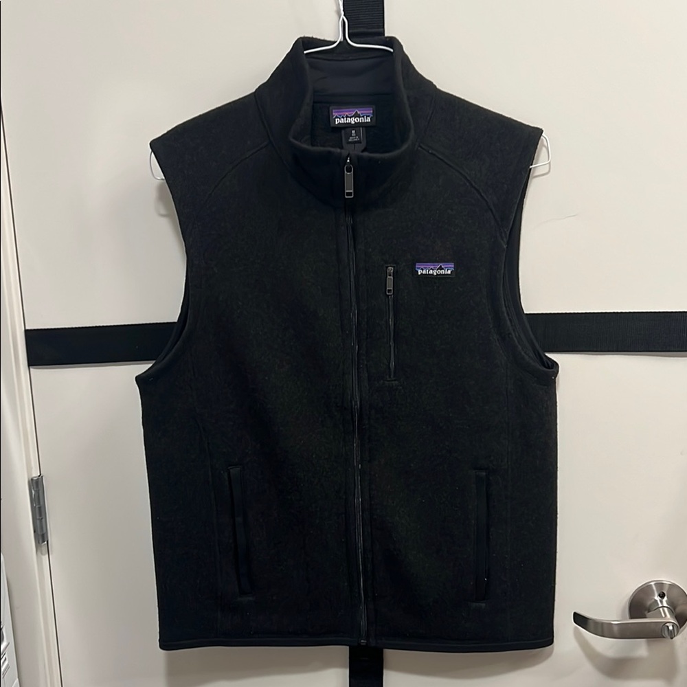 Patagonia Black Vest with Stand-Up Collar